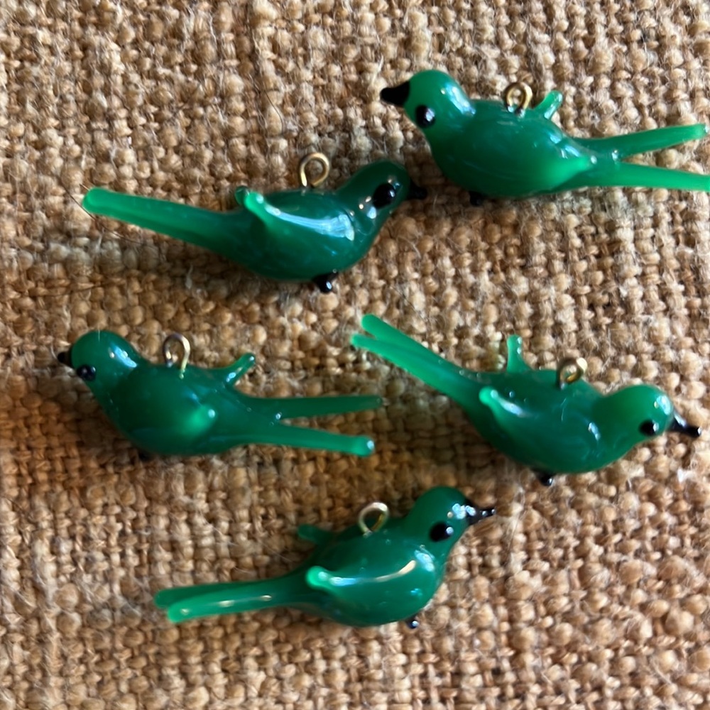 Green bird charms